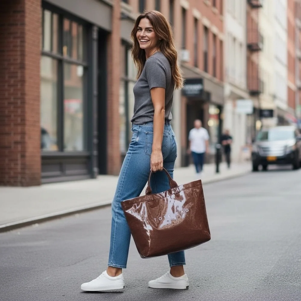 Coffee Brown‎ Paper Tote Bag | Lightweight | Durable & Spacious | Brand New
